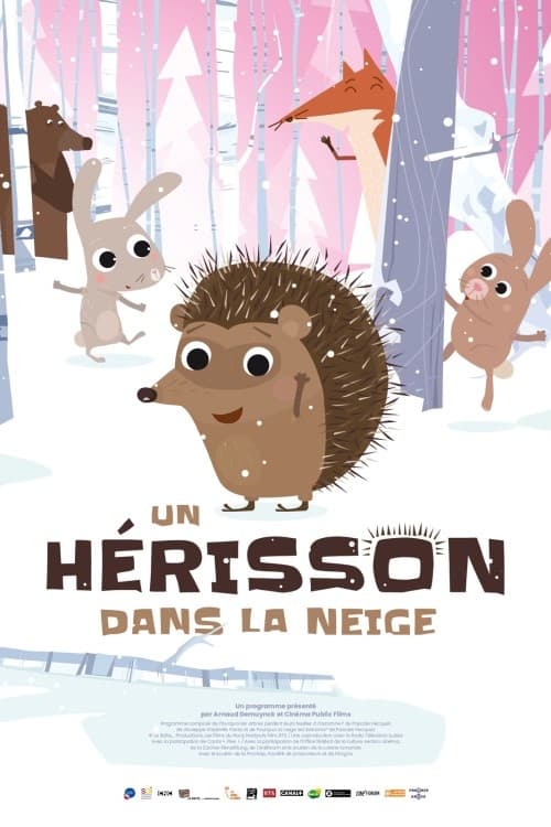 Un hérisson dans la neige animación